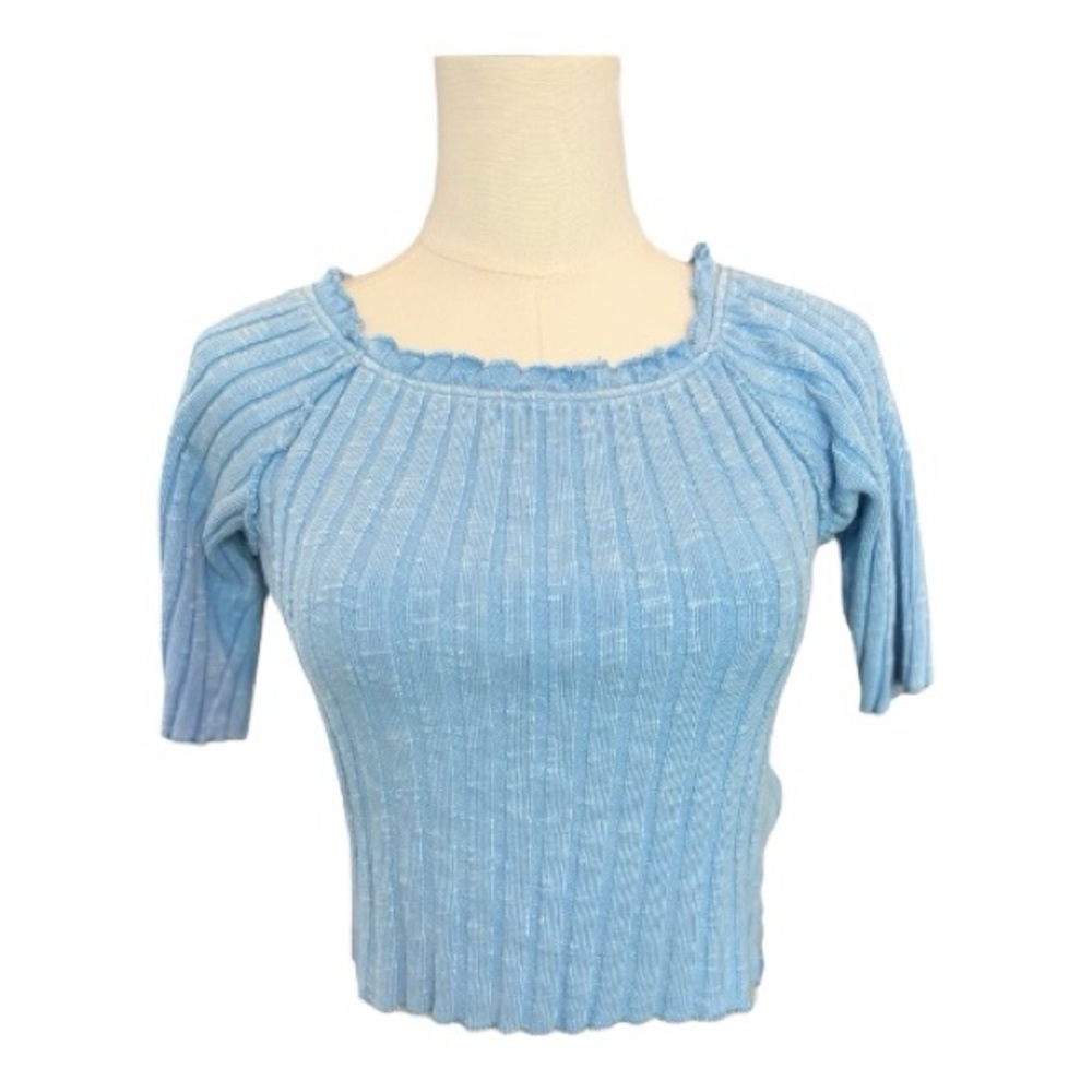 🆕 💙 NWT WE THE FREE “Meant To Be” Crop Tee Placid Blue | Size L